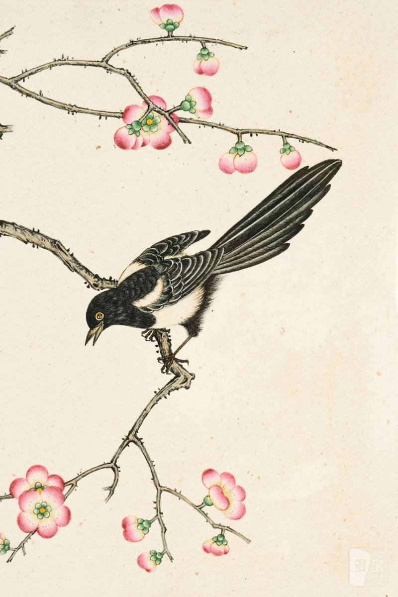 Lot937 清 铜胎画珐琅喜上眉梢插屏 - 图3